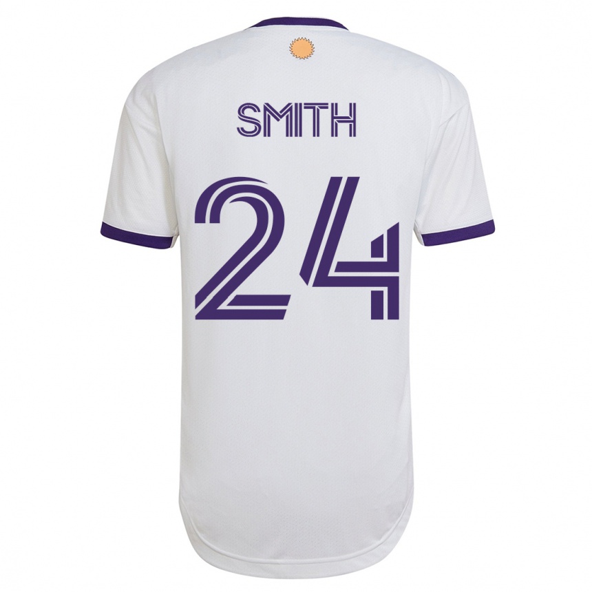 Damen Fußball Kyle Smith #24 Weiß Auswärtstrikot Trikot 2023/24 T-Shirt Luxemburg