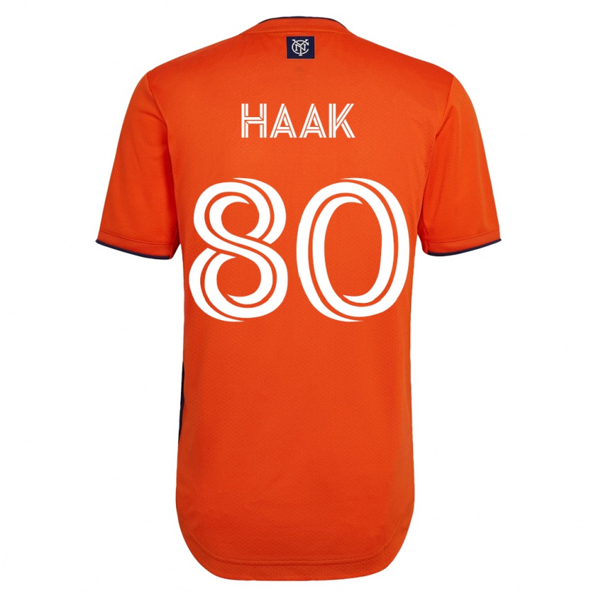 Damen Fußball Justin Haak #80 Schwarz Auswärtstrikot Trikot 2023/24 T-Shirt Luxemburg
