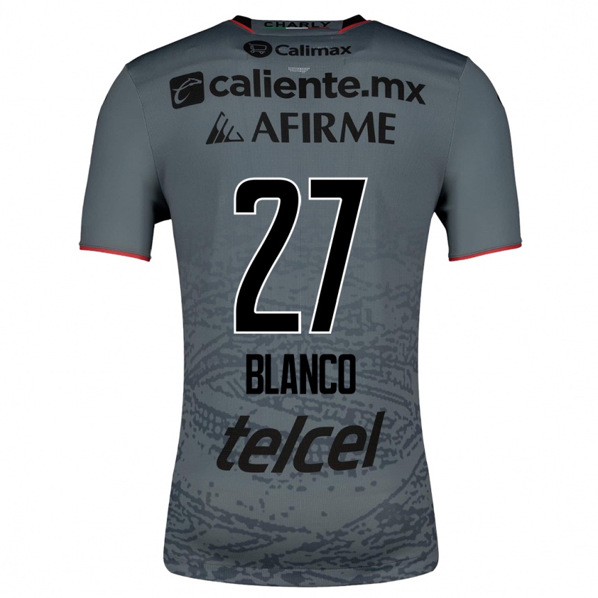 Damen Fußball Domingo Blanco #27 Grau Auswärtstrikot Trikot 2023/24 T-Shirt Luxemburg