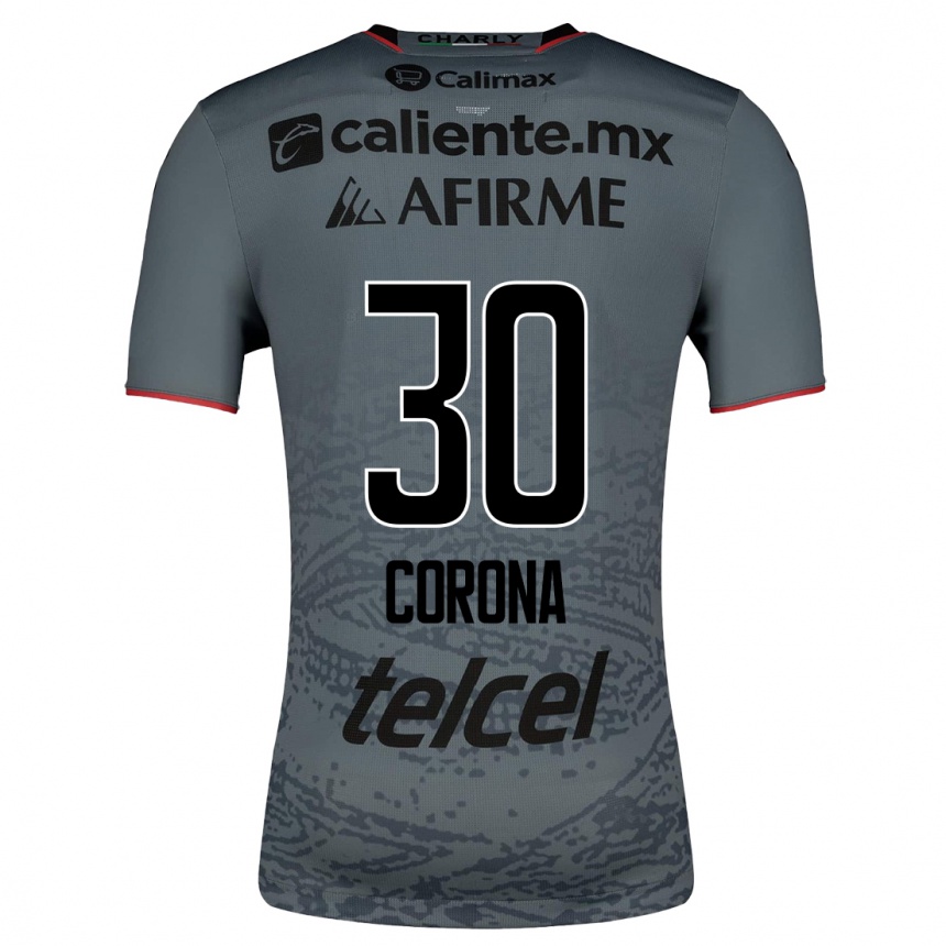 Damen Fußball Jesús Corona #30 Grau Auswärtstrikot Trikot 2023/24 T-Shirt Luxemburg