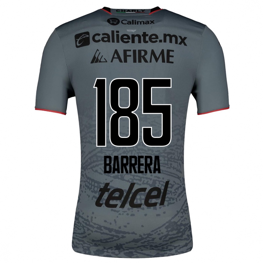 Damen Fußball Geonathan Barrera #185 Grau Auswärtstrikot Trikot 2023/24 T-Shirt Luxemburg