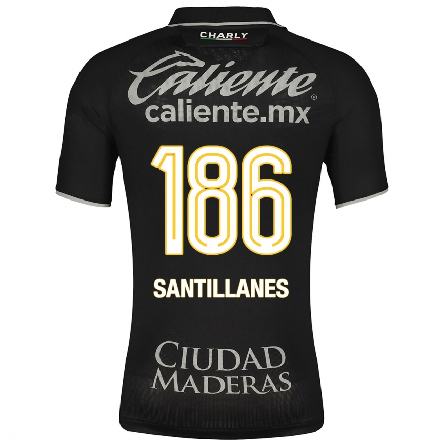 Damen Fußball Antonio Santillanes #186 Schwarz Auswärtstrikot Trikot 2023/24 T-Shirt Luxemburg
