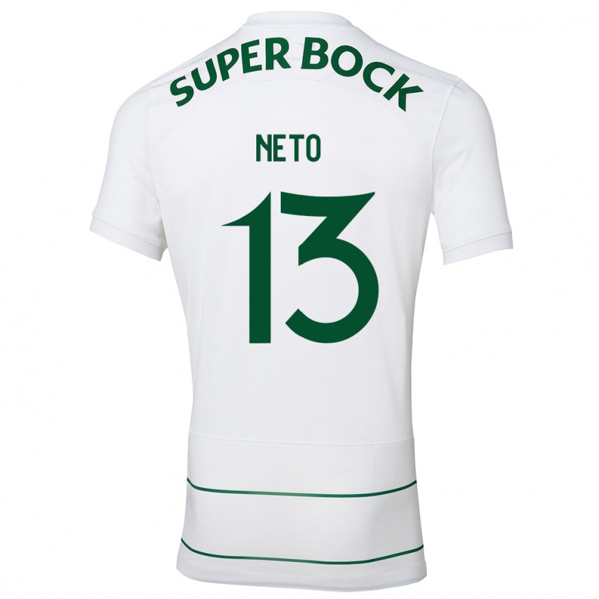 Damen Fußball Luís Neto #13 Weiß Auswärtstrikot Trikot 2023/24 T-Shirt Luxemburg