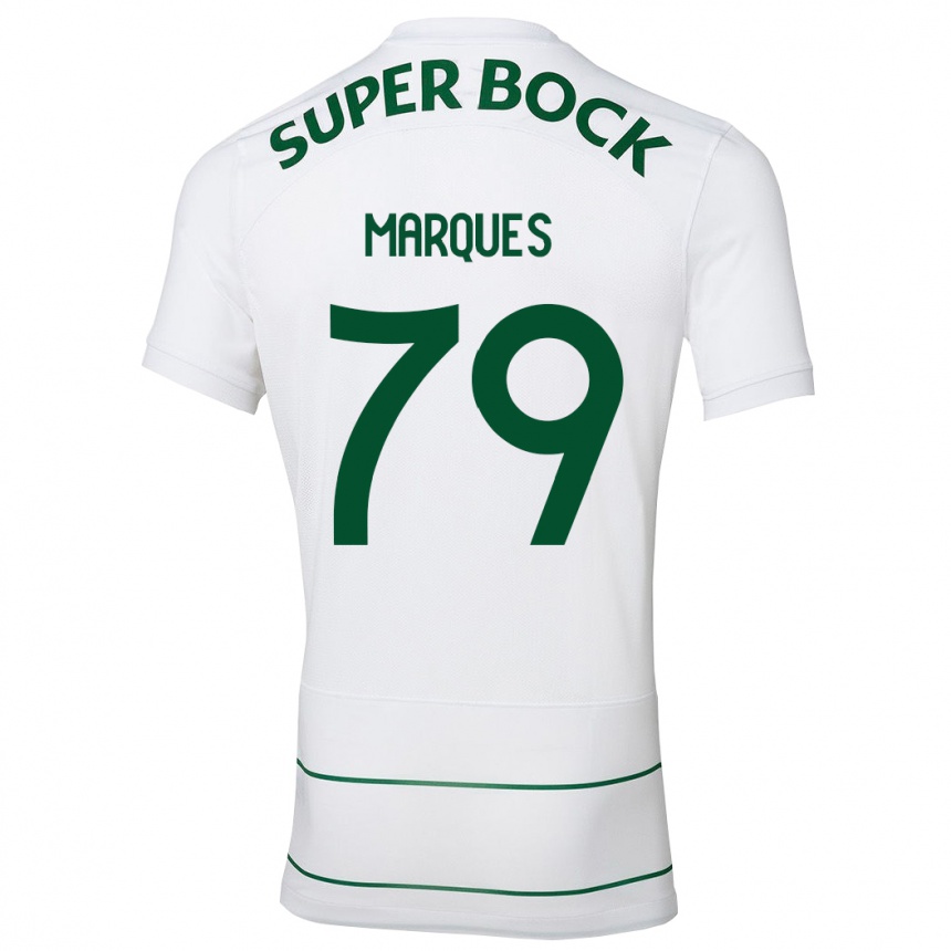 Damen Fußball Rodrigo Marquês #79 Weiß Auswärtstrikot Trikot 2023/24 T-Shirt Luxemburg
