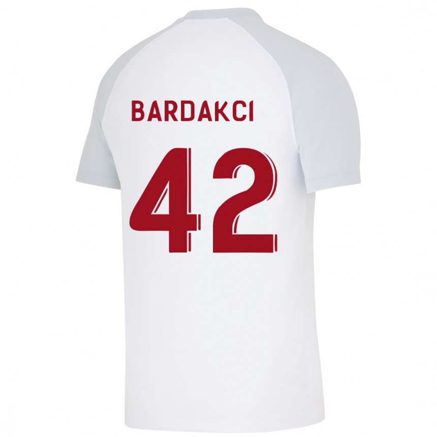 Damen Fußball Abdülkerim Bardakcı #42 Weiß Auswärtstrikot Trikot 2023/24 T-Shirt Luxemburg