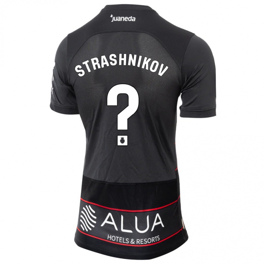 Damen Fußball Nikolay Strashnikov #0 Schwarz Auswärtstrikot Trikot 2023/24 T-Shirt Luxemburg