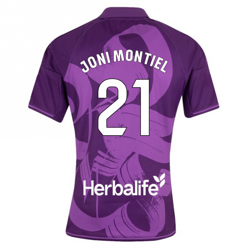 Damen Fußball Joni Montiel #21 Violett Auswärtstrikot Trikot 2023/24 T-Shirt Luxemburg