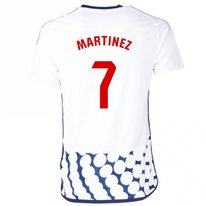 Damen Fußball Gabri Martínez #7 Weiß Auswärtstrikot Trikot 2023/24 T-Shirt Luxemburg