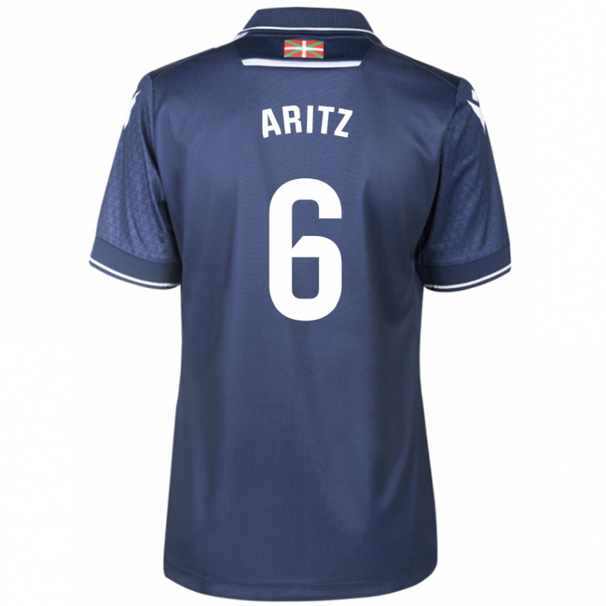 Damen Fußball Aritz Elustondo #6 Marine Auswärtstrikot Trikot 2023/24 T-Shirt Luxemburg