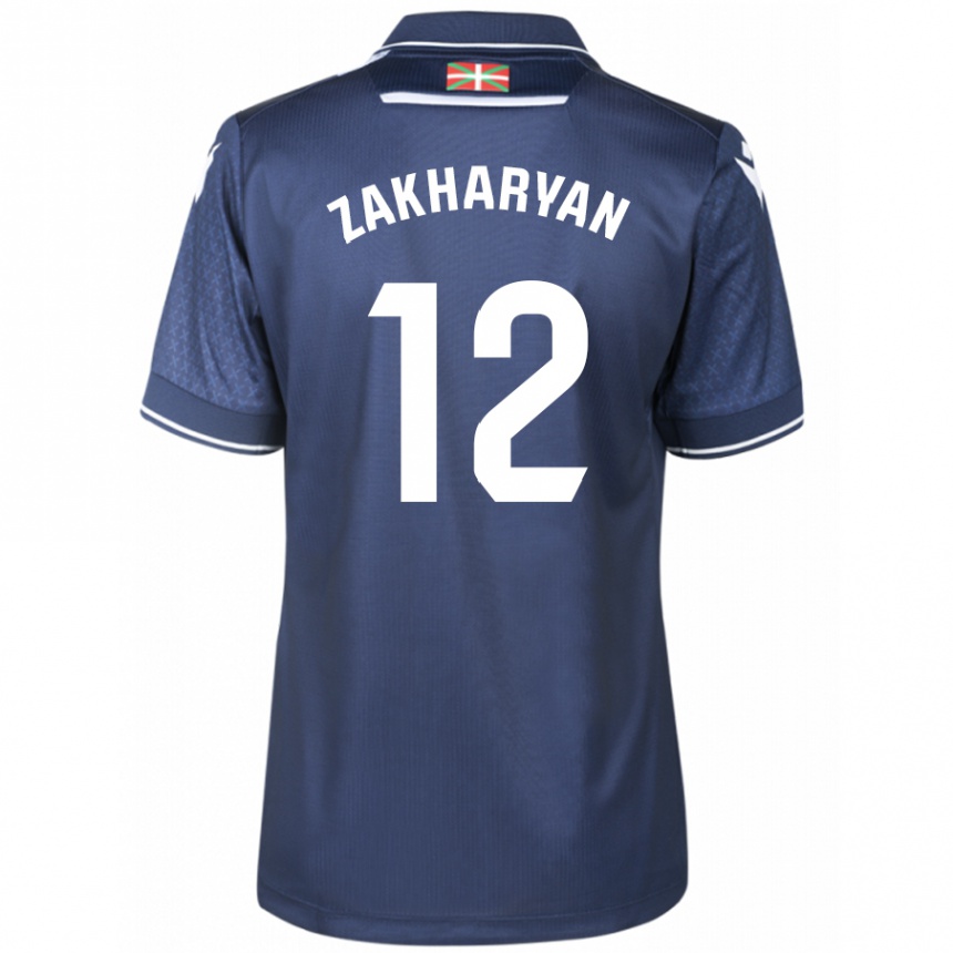 Damen Fußball Arsen Zakharyan #12 Marine Auswärtstrikot Trikot 2023/24 T-Shirt Luxemburg