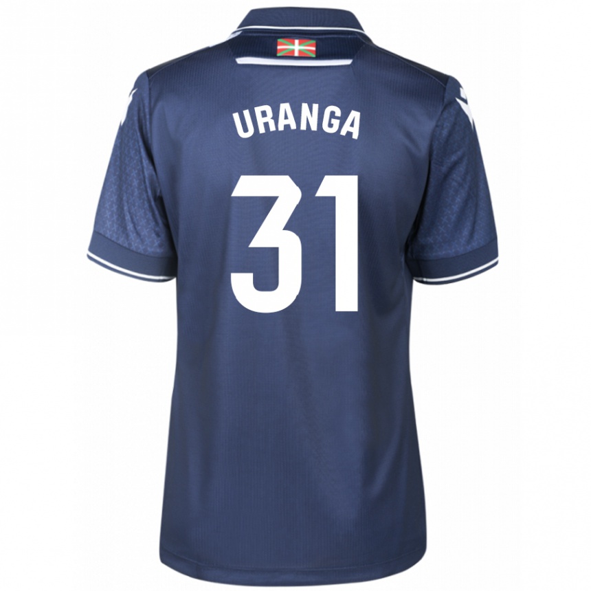 Damen Fußball Haizea Uranga Agirre #31 Marine Auswärtstrikot Trikot 2023/24 T-Shirt Luxemburg