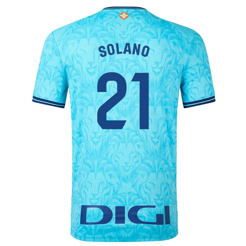 Damen Fußball Bibiane Schulze-Solano #21 Himmelblau Auswärtstrikot Trikot 2023/24 T-Shirt Luxemburg