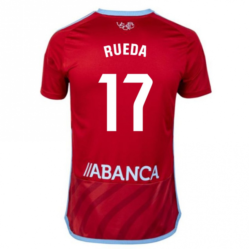 Damen Fußball Javi Rueda #17 Rot Auswärtstrikot Trikot 2023/24 T-Shirt Luxemburg