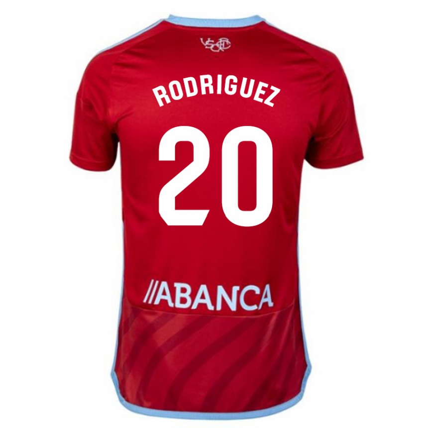 Damen Fußball Javi Rodríguez #20 Rot Auswärtstrikot Trikot 2023/24 T-Shirt Luxemburg