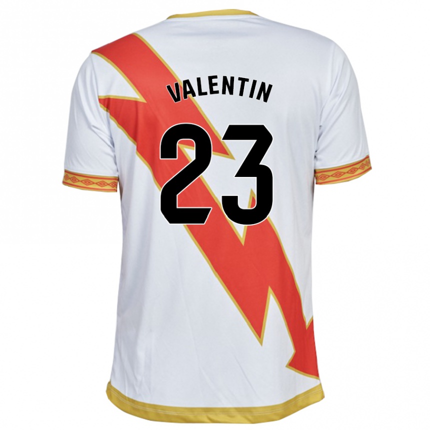 Kinder Fußball Óscar Valentín #23 Weiß Heimtrikot Trikot 2023/24 T-Shirt Luxemburg