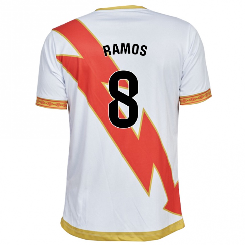 Kinder Fußball Iván Ramos #8 Weiß Heimtrikot Trikot 2023/24 T-Shirt Luxemburg