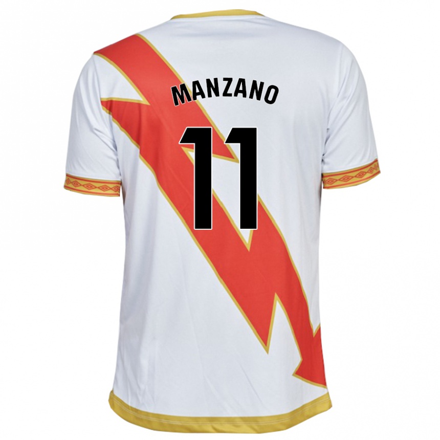 Kinder Fußball Sergio Manzano #11 Weiß Heimtrikot Trikot 2023/24 T-Shirt Luxemburg