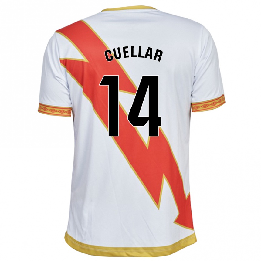 Kinder Fußball Alberto Cuéllar #14 Weiß Heimtrikot Trikot 2023/24 T-Shirt Luxemburg