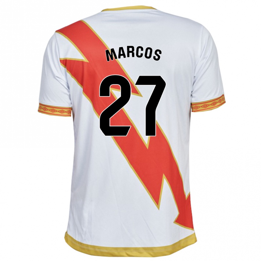 Kinder Fußball Álvaro Marcos #27 Weiß Heimtrikot Trikot 2023/24 T-Shirt Luxemburg