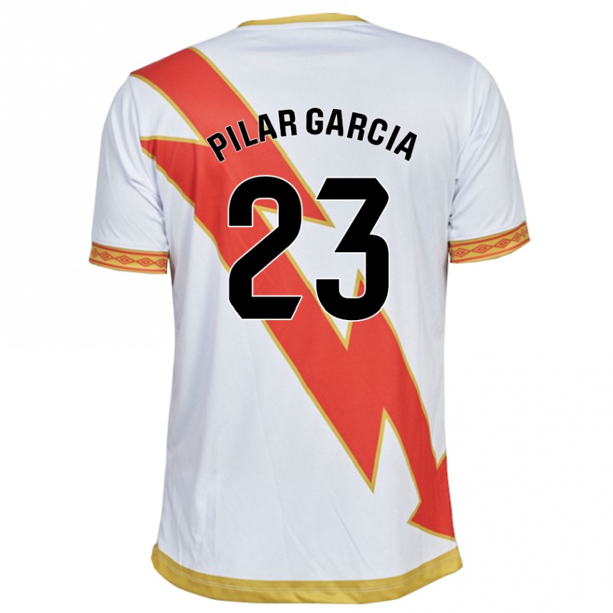 Kinder Fußball María Pilar García Villalba #23 Weiß Heimtrikot Trikot 2023/24 T-Shirt Luxemburg
