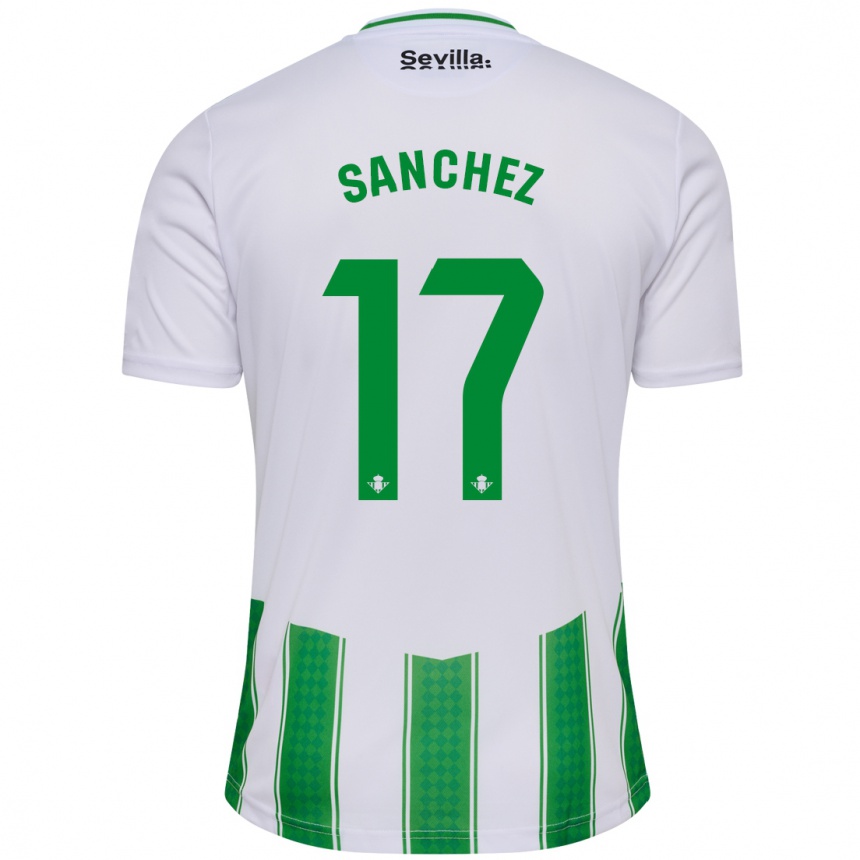 Kinder Fußball Rodri Sánchez #17 Weiß Heimtrikot Trikot 2023/24 T-Shirt Luxemburg