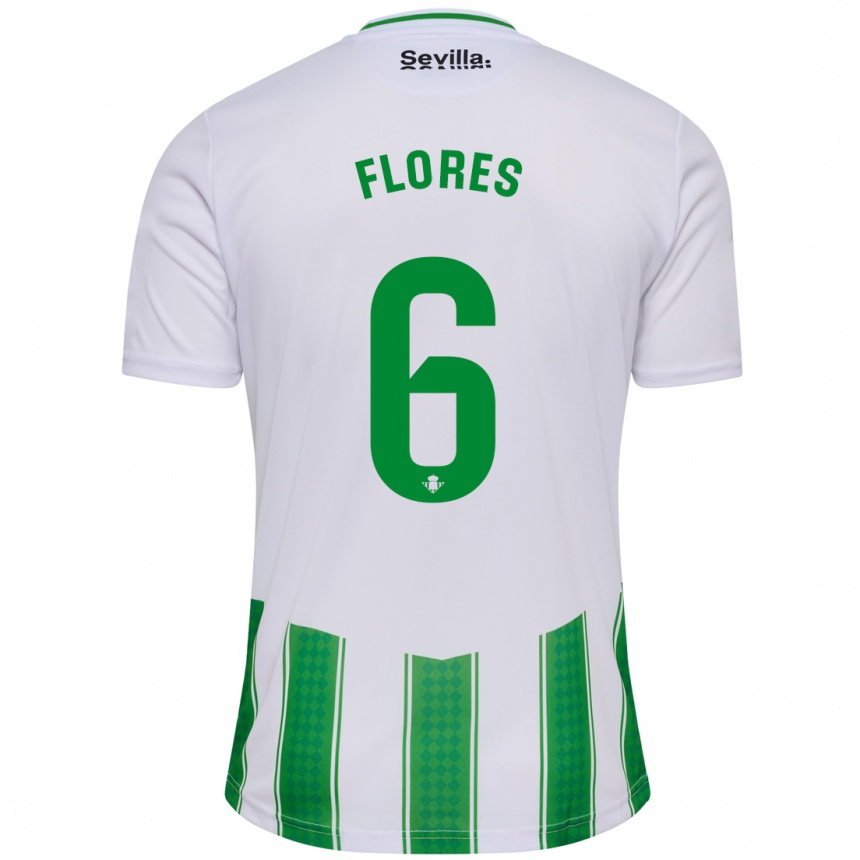 Kinder Fußball Mateo Flores #6 Weiß Heimtrikot Trikot 2023/24 T-Shirt Luxemburg