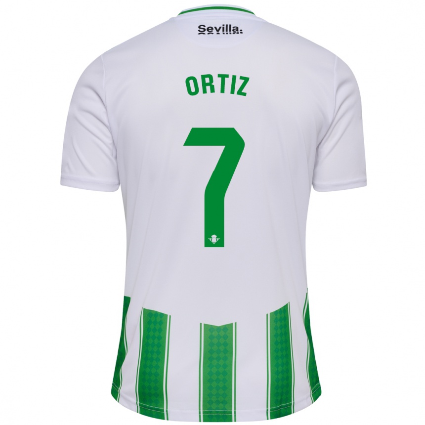 Kinder Fußball Ángel Ortiz #7 Weiß Heimtrikot Trikot 2023/24 T-Shirt Luxemburg