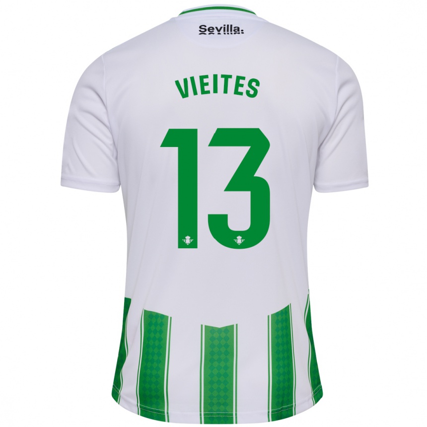 Kinder Fußball Fran Vieites #13 Weiß Heimtrikot Trikot 2023/24 T-Shirt Luxemburg