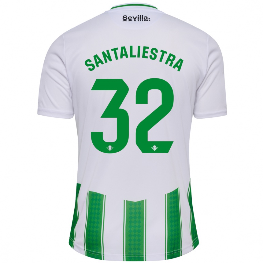 Kinder Fußball Carla Santaliestra #32 Weiß Heimtrikot Trikot 2023/24 T-Shirt Luxemburg