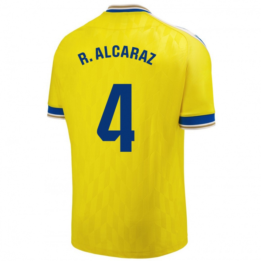 Kinder Fußball Rubén Alcaraz #4 Gelb Heimtrikot Trikot 2023/24 T-Shirt Luxemburg