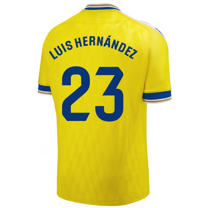 Kinder Fußball Luis Hernández #23 Gelb Heimtrikot Trikot 2023/24 T-Shirt Luxemburg