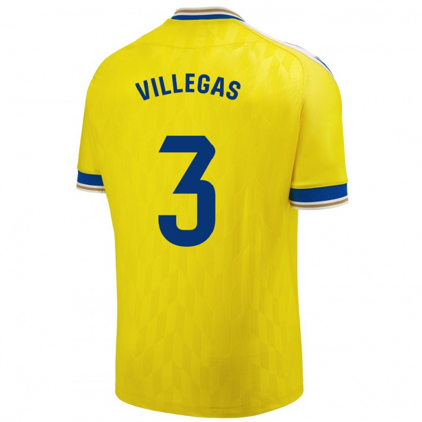 Kinder Fußball Virginia Villegas Rico #3 Gelb Heimtrikot Trikot 2023/24 T-Shirt Luxemburg