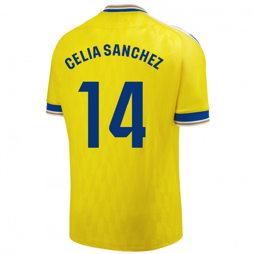 Kinder Fußball Celia Sánchez García #14 Gelb Heimtrikot Trikot 2023/24 T-Shirt Luxemburg