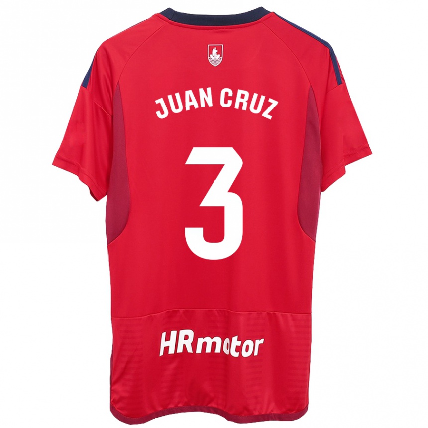Kinder Fußball Juan Cruz #3 Rot Heimtrikot Trikot 2023/24 T-Shirt Luxemburg