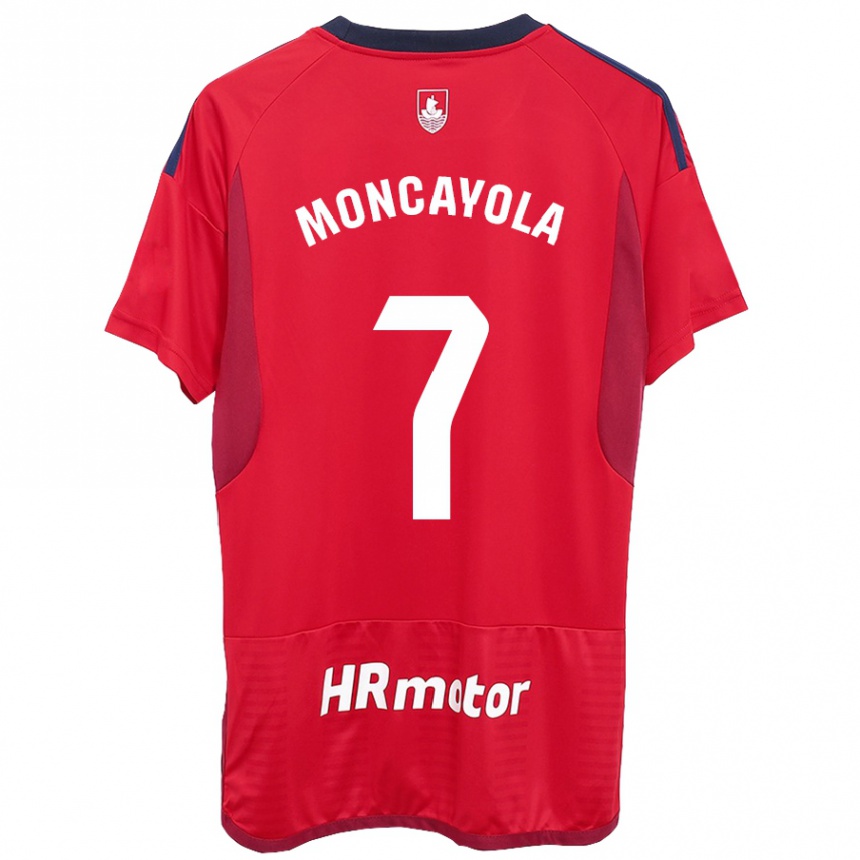 Kinder Fußball Jon Moncayola #7 Rot Heimtrikot Trikot 2023/24 T-Shirt Luxemburg