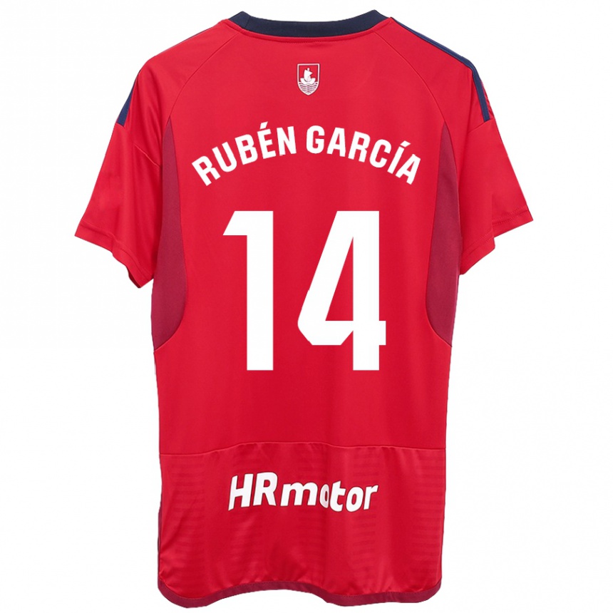 Kinder Fußball Rubén García #14 Rot Heimtrikot Trikot 2023/24 T-Shirt Luxemburg