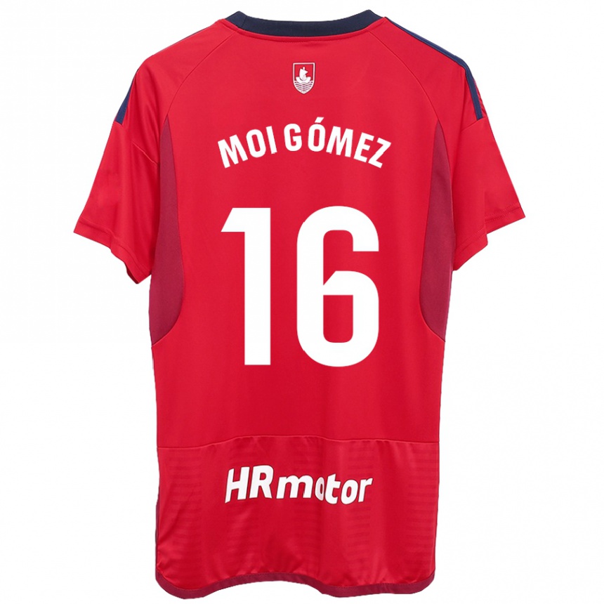 Kinder Fußball Moi Gómez #16 Rot Heimtrikot Trikot 2023/24 T-Shirt Luxemburg