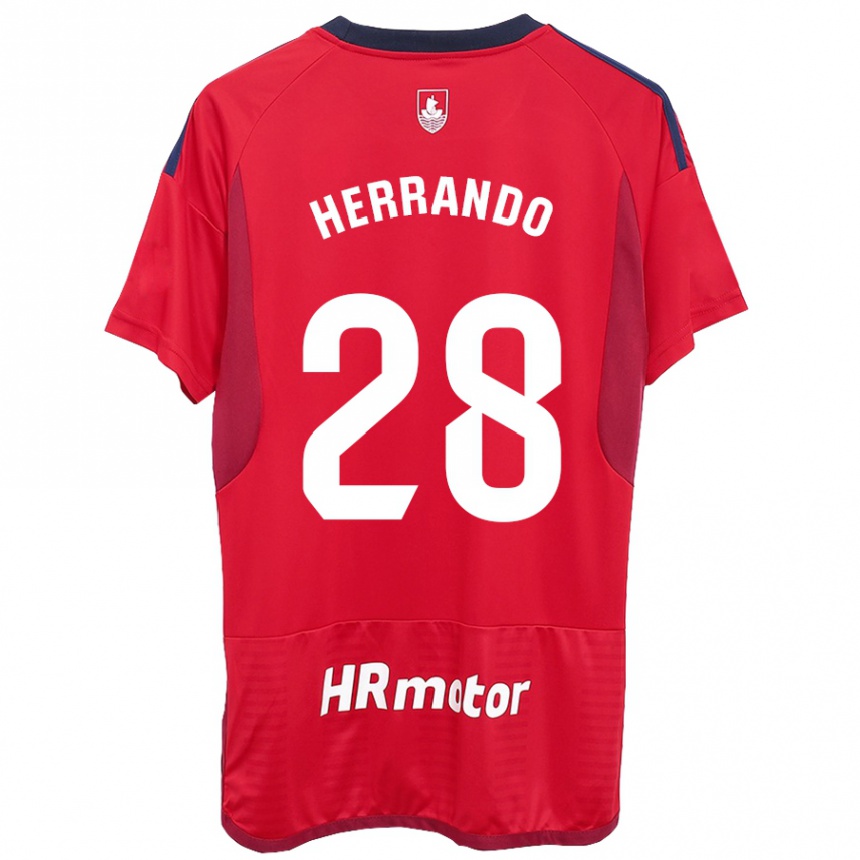 Kinder Fußball Jorge Herrando #28 Rot Heimtrikot Trikot 2023/24 T-Shirt Luxemburg