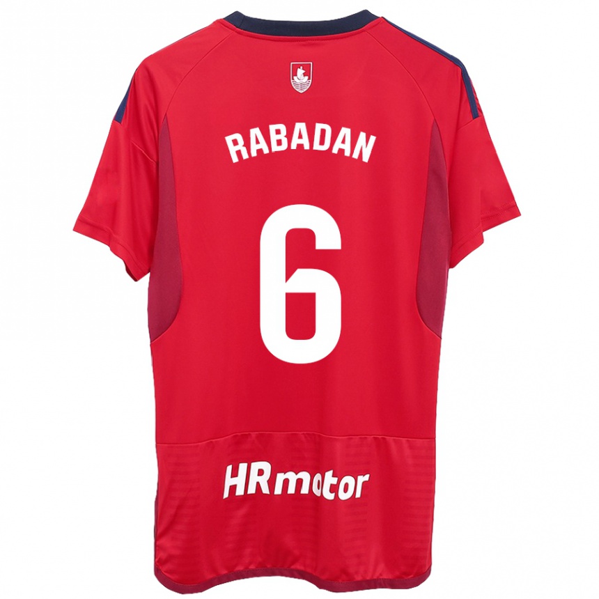 Kinder Fußball David Rabadán #6 Rot Heimtrikot Trikot 2023/24 T-Shirt Luxemburg