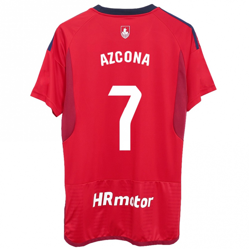 Kinder Fußball Rubén Azcona #7 Rot Heimtrikot Trikot 2023/24 T-Shirt Luxemburg