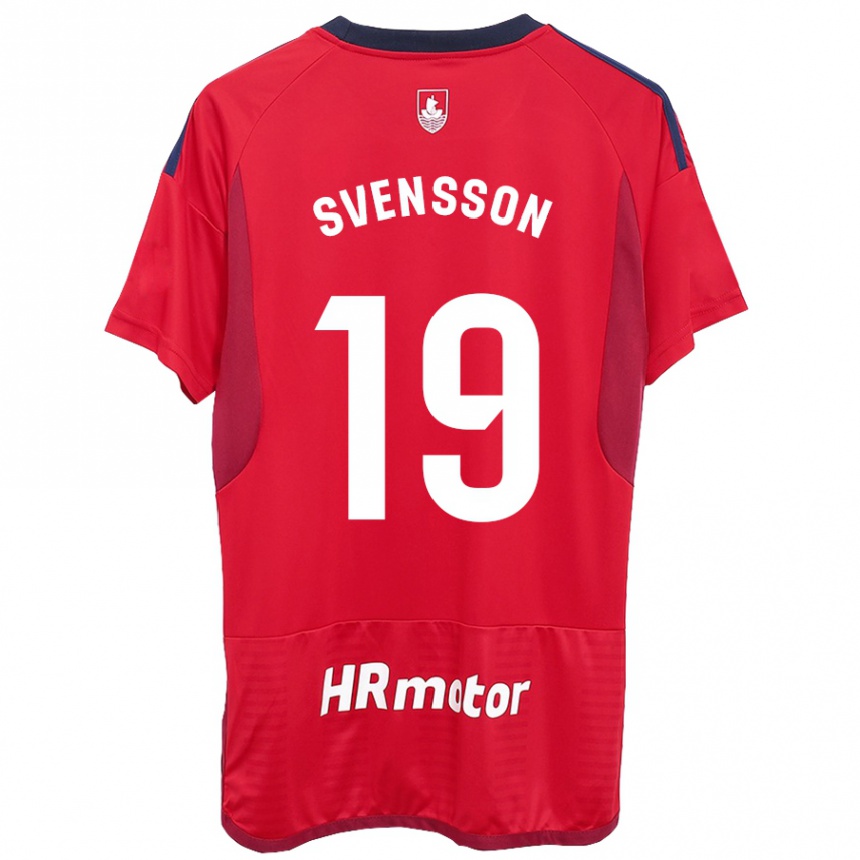 Kinder Fußball Max Svensson #19 Rot Heimtrikot Trikot 2023/24 T-Shirt Luxemburg