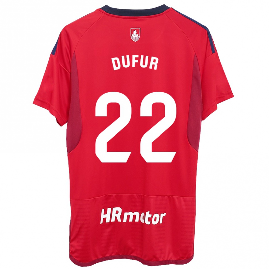 Kinder Fußball Ander Dufur #22 Rot Heimtrikot Trikot 2023/24 T-Shirt Luxemburg