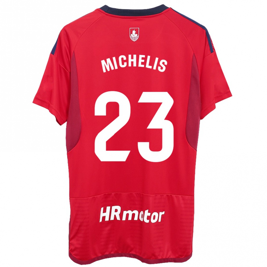 Kinder Fußball Nikolaos Michelis #23 Rot Heimtrikot Trikot 2023/24 T-Shirt Luxemburg