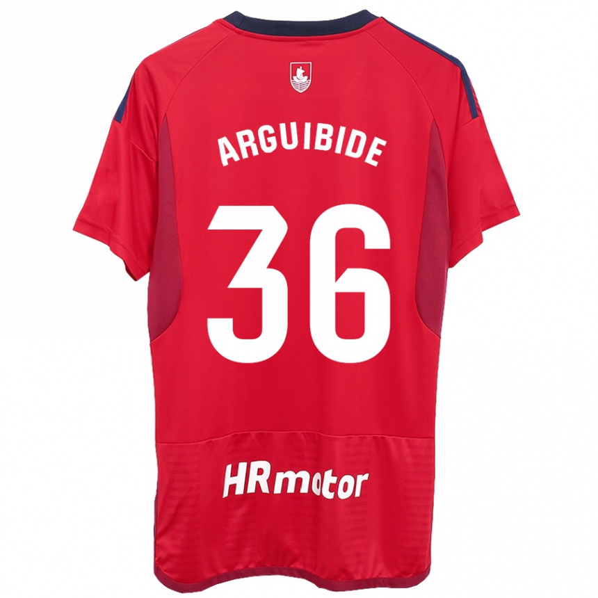 Kinder Fußball Iñigo Arguibide #36 Rot Heimtrikot Trikot 2023/24 T-Shirt Luxemburg