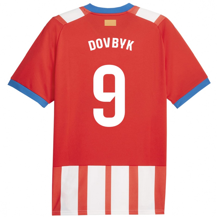 Kinder Fußball Artem Dovbyk #9 Rot-Weiss Heimtrikot Trikot 2023/24 T-Shirt Luxemburg