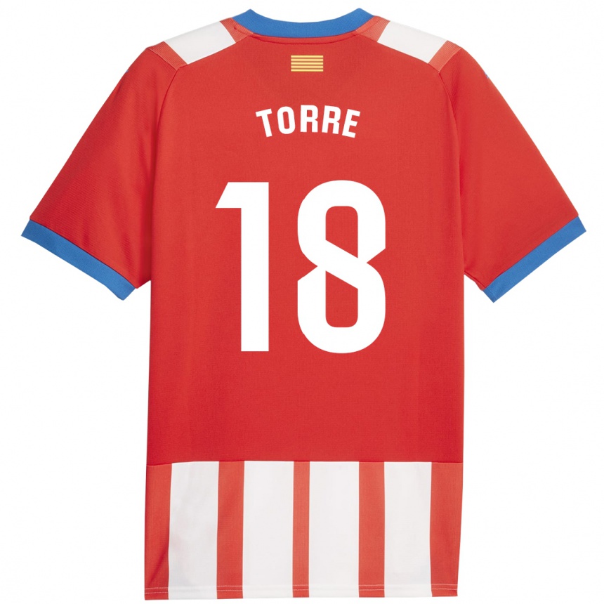 Kinder Fußball Pablo Torre #18 Rot-Weiss Heimtrikot Trikot 2023/24 T-Shirt Luxemburg