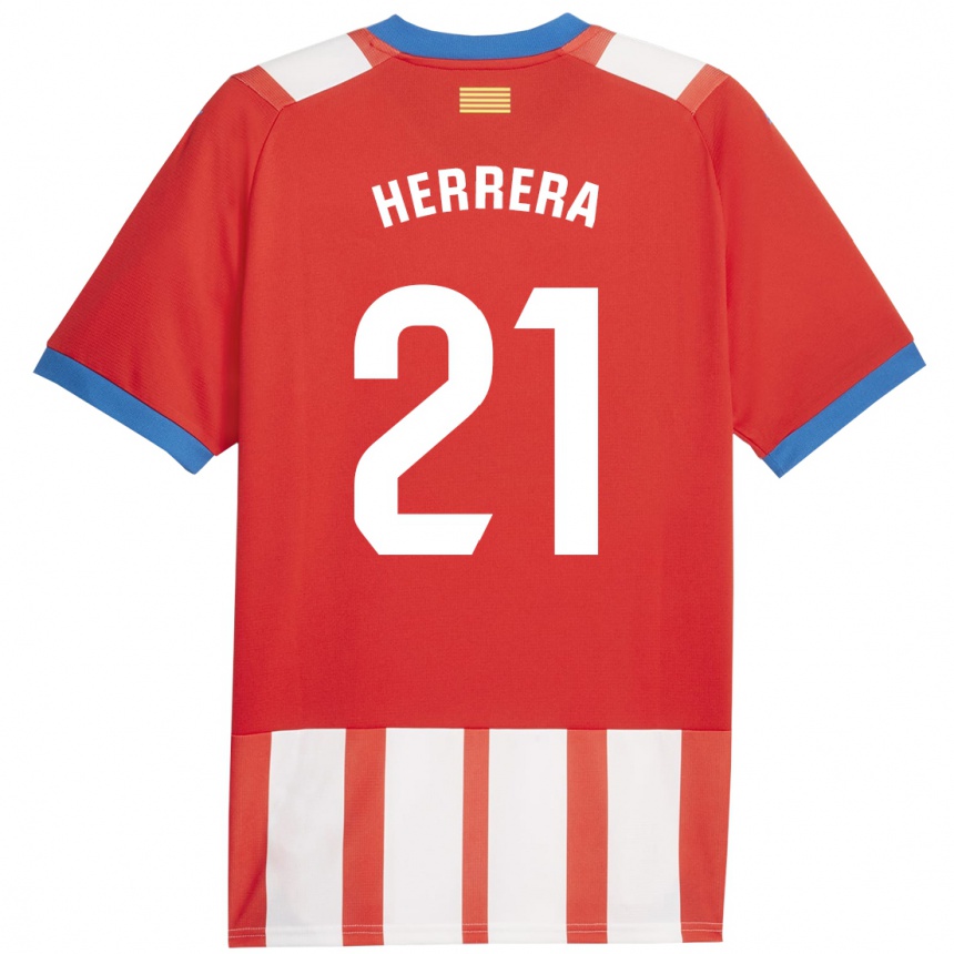 Kinder Fußball Yangel Herrera #21 Rot-Weiss Heimtrikot Trikot 2023/24 T-Shirt Luxemburg
