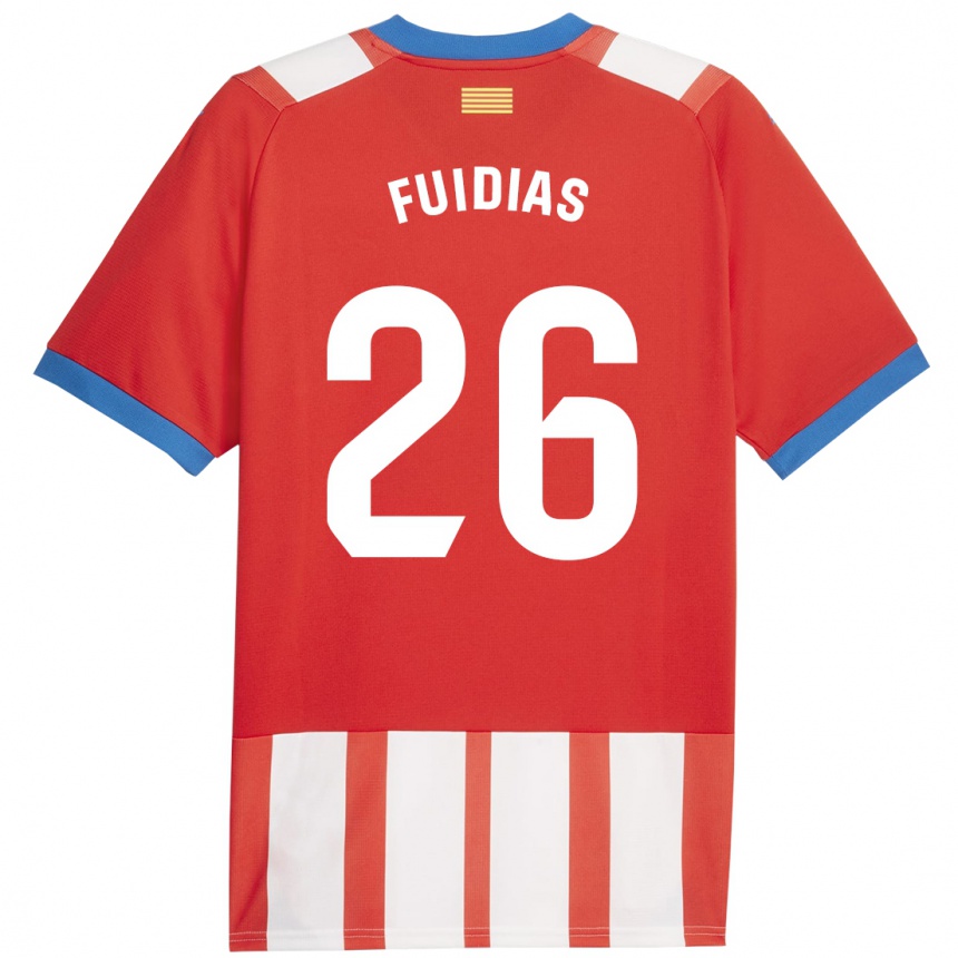 Kinder Fußball Toni Fuidias #26 Rot-Weiss Heimtrikot Trikot 2023/24 T-Shirt Luxemburg