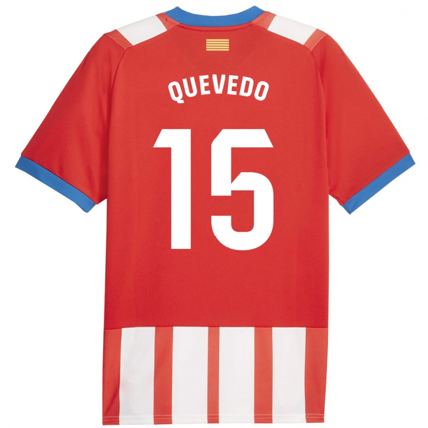 Kinder Fußball Erik Quevedo #15 Rot-Weiss Heimtrikot Trikot 2023/24 T-Shirt Luxemburg