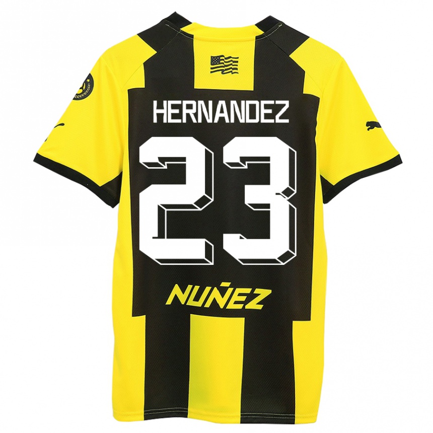 Kinder Fußball Abel Hernández #23 Gelb Schwarz Heimtrikot Trikot 2023/24 T-Shirt Luxemburg